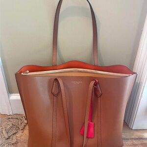 Tory Burch Brown Structured Leather Tote